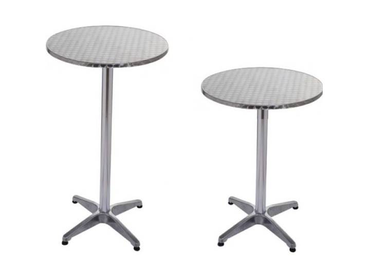 Table haute de bar / réception en aluminium - Bc-elec BS11011-6 - Ø60Cm - Gris - H: 70 ou 110 cm