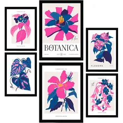POSTER Set Mit 6 Blumen Rosa Explosionen A3 & A4 Rahmenlos