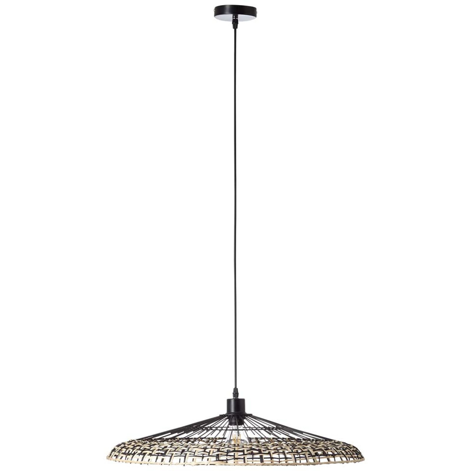 Brilliant Fixi hanglamp, zwart/naturel, led