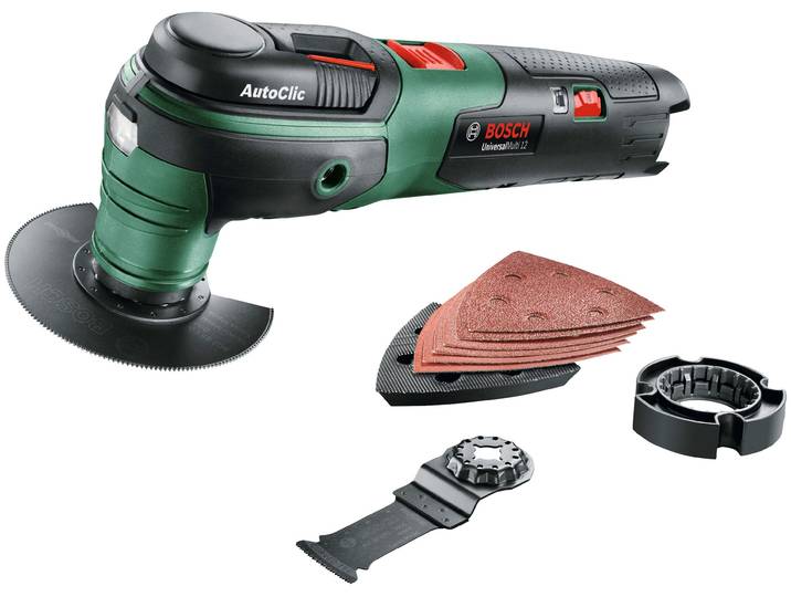 Akku-Multifunktionswerkzeug BOSCH HOME & GARDEN UniversalMulti 12 , bunt (schwarz, rot, grün), B:29,1cm H:11cm L:38,6cm, Multifunktionswerkzeug-Maschinen, Akku-Multifunktionswerkzeug, 12 V, ohne Akku und Ladegerät