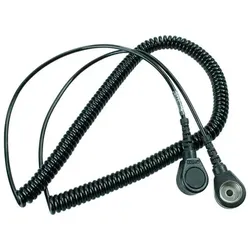 Spiralkabel mit Druckknopf, ESD, schwarz, 3/10mm, 3,6 m - schwarz