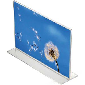 Update-Displays Tischaufsteller A5 quer, aus Acryl, T-Form, beidseitig