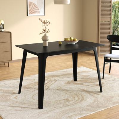 ZWYO HOSIMU "47"" Mid-Century Modern Rectangular Dining Table, Faux Wood Tabletop with Splayed Rubberwood Legs for 4"