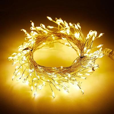 Uplifted Goods USB Powered LED Firecracker String Lights With Remote Control For Home And Events warm Light 6m 200leds