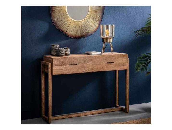 Coiffeuse Gobi 2 Tiroirs Marque Hinsk Console de Rangement Bois 35x76 5x110cm