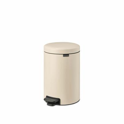 Brabantia Treteimer Icon, Abfalleimer, Mülleimer, Abfallbehälter, Stahl, Soft Beige, 12 L, 149924