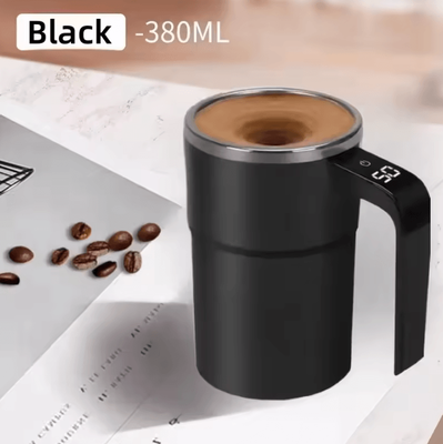 Inspire Curations Smart Self Stirring Coffee Mug Self Stirring Mug With Digital Display & USB Rechargeable Mixing black 301 400ml