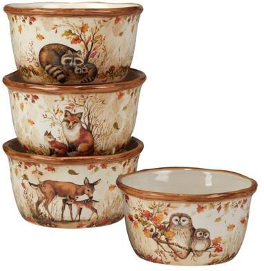 Certified International Pine Forest 22 oz. Ice Cream/Dessert Bowls, Set of 4