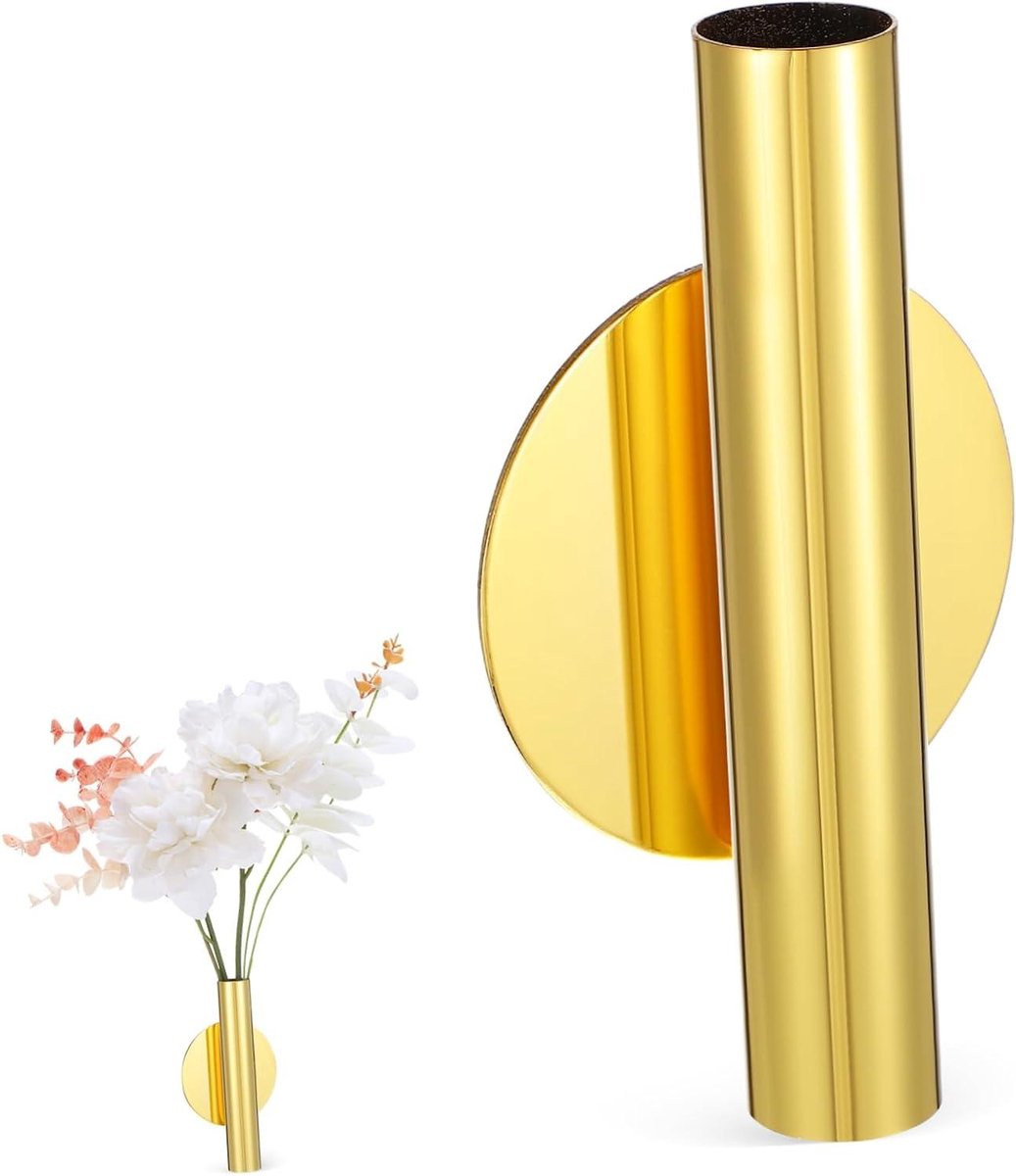 Gouden Wandvaas van Metaal voor Decoratie - Breedte: 10,8 cm