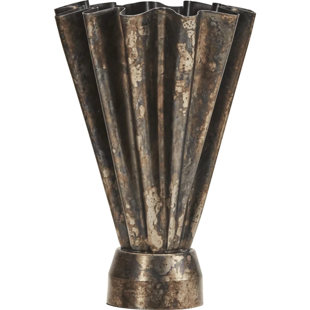 House Doctor Flood vaas Antiekbruin met goud accent Ø23 cm