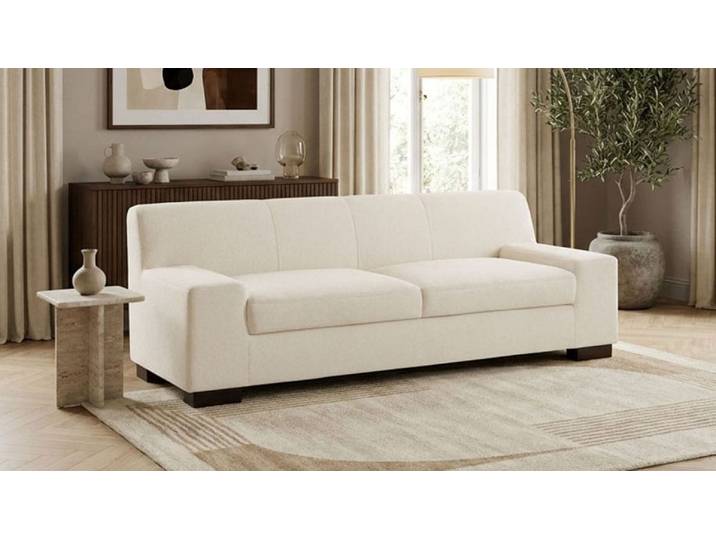 3-Sitzer GOODPRODUCT Faxxe 212 x 85 cm, zeitlos und elegant, mittelfeste Polsterung , creme, B:212cm H:74cm T:85cm, 100% Polyester, Sofas, 3-Sitzer, aus pflegeleichtem, weichem Bezugsstoff