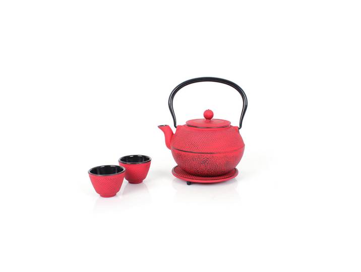 Echtwerk Teekannenset, Rot, Metall, 1,1 l,1100 ml, Geschirr, Kannen & Karaffen, Teekannen