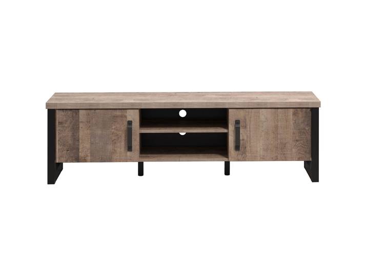 TV-Möbel Trey eiche dunkel/schwarz Holzwerkstoff/MDF/Kunststoff B 166 cm