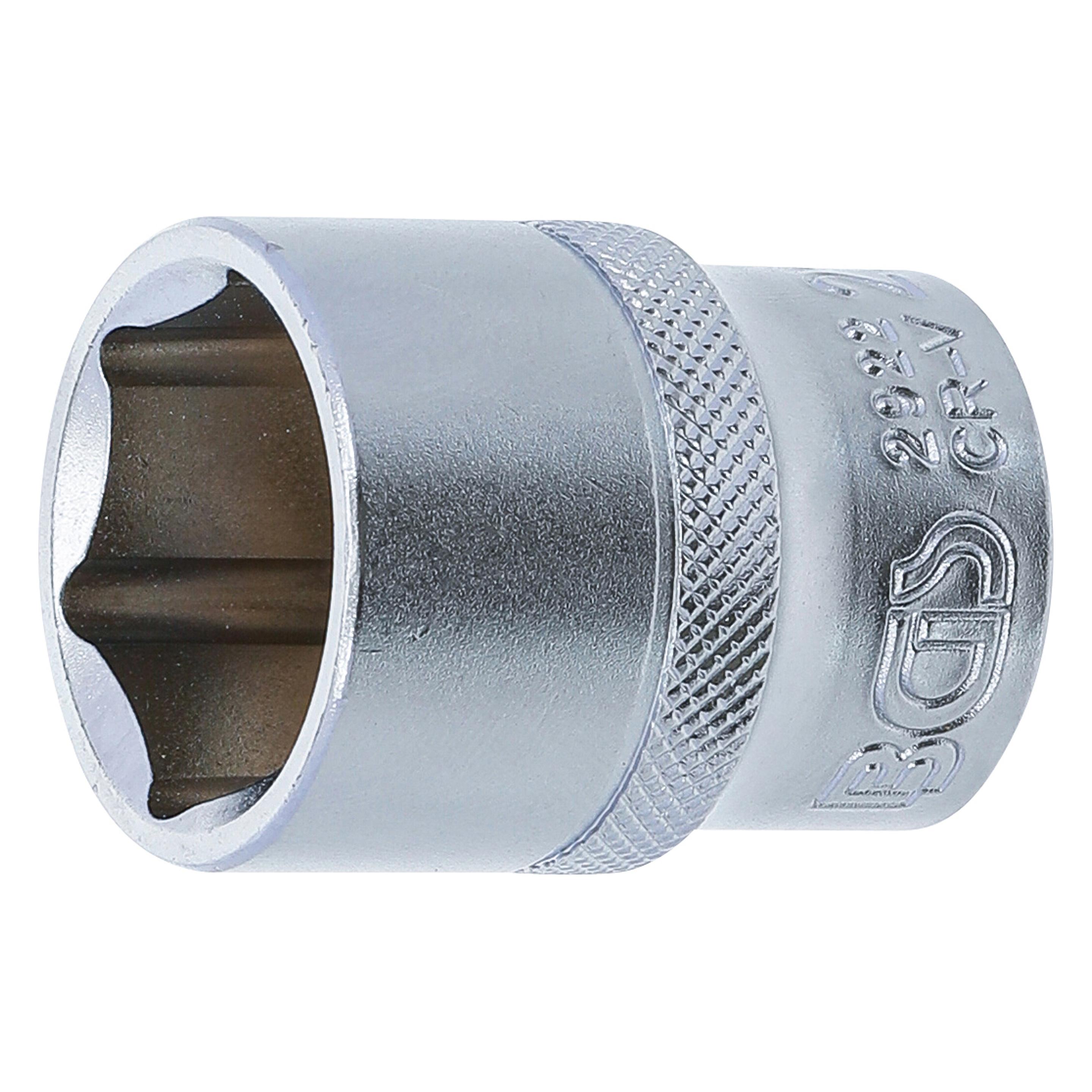 BGS Steckschlüssel-Einsatz Sechskant Antrieb Innenvierkant 12,5 mm (1/2") SW 22 mm (22 mm) (2922)
