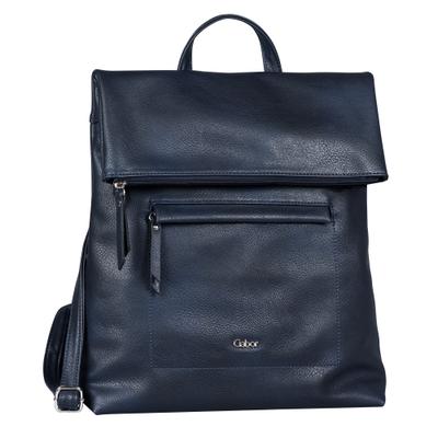 Rucksack GABOR "Mina", Damen, Gr. B/H/T: 29cm x 34cm x 13cm, blau, Polyurethane, Rucksäcke Rucksack, aus weichem leichten Lederimitat, lässig im praktischen Format