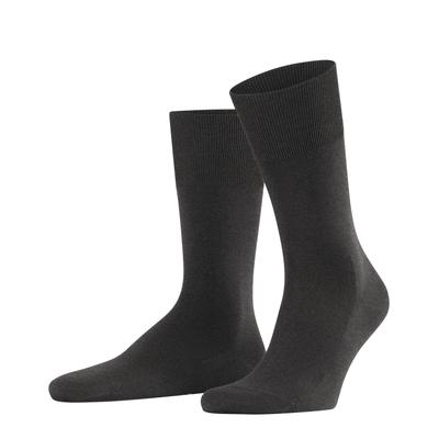 Socken FALKE "ClimaWool", Damen, Gr. 43-44, grau (3117, anthra mel), Materialmix, unifarben, Socken Socken, mit temperaturausgleichender Funktion, atmungsaktiv