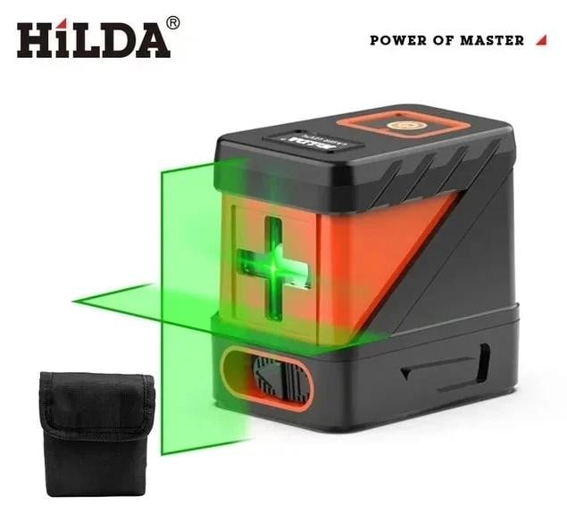 Markenlos Laserwaterpas met zelfnivellerende groene stralen, Groen/Zwart