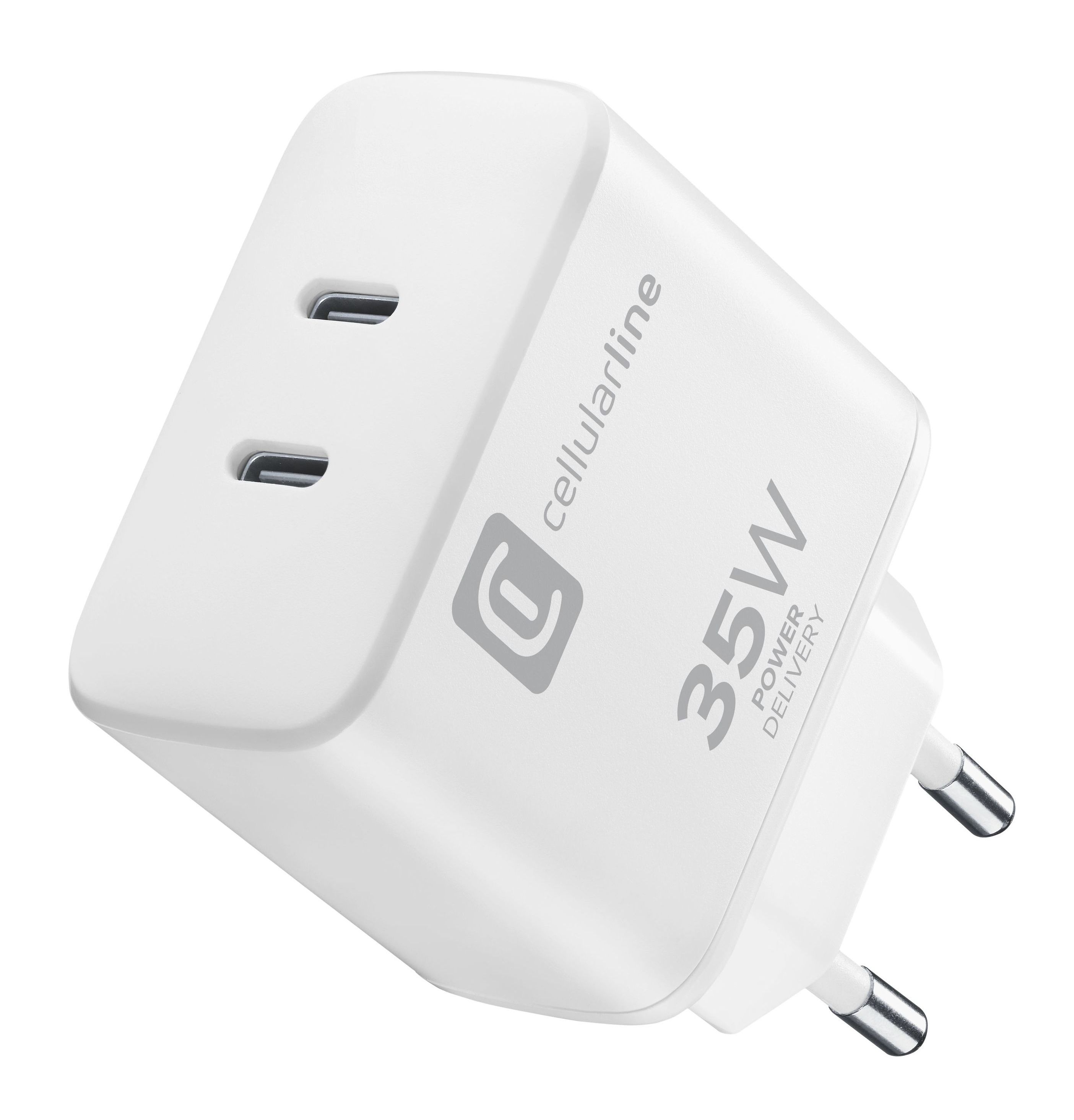 Cellular Line Ladegerät Dual Charger 35 W (Weiß) ACHIPHUSB2PD35WW