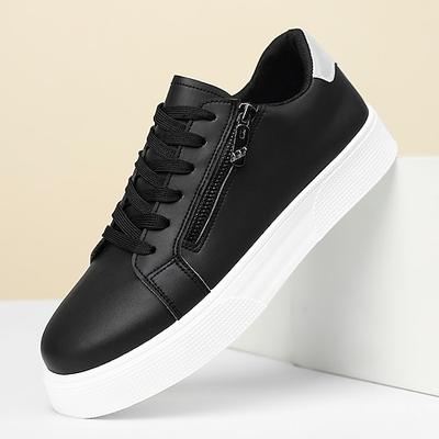 Weiße Herren-Sneaker mit Reißverschluss, modisch und vielseitig für Freizeit und Reisen