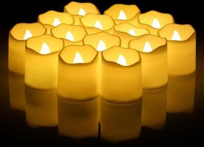 Inspired Living 6 Or 96 Pieces Flameless LED Candles Realistic Flickering LED Tea Lights Battery Operated Candle Decor 12pcs