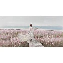 Gemälde DIE SCHÖNE AM STRAND (LBH 70x140x3,80 cm) - bunt - LBH 70x140x3,80 cm