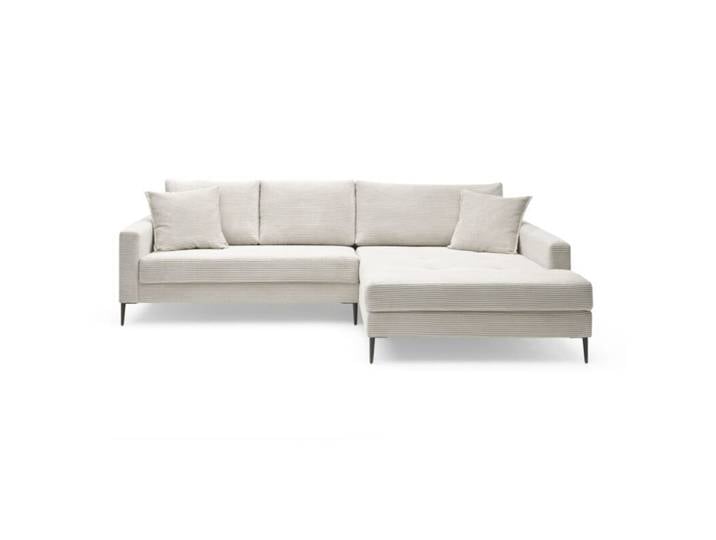Trendstore Hilary Ecksofa in Cord - Cord Zoom cream , rechts Ott