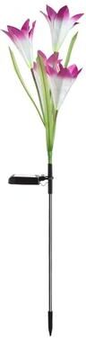 Uplift Picks Solar Lily Flower Garden Lights Create Waterproof Glow For Pathways Yards purple (4 Head rgb)