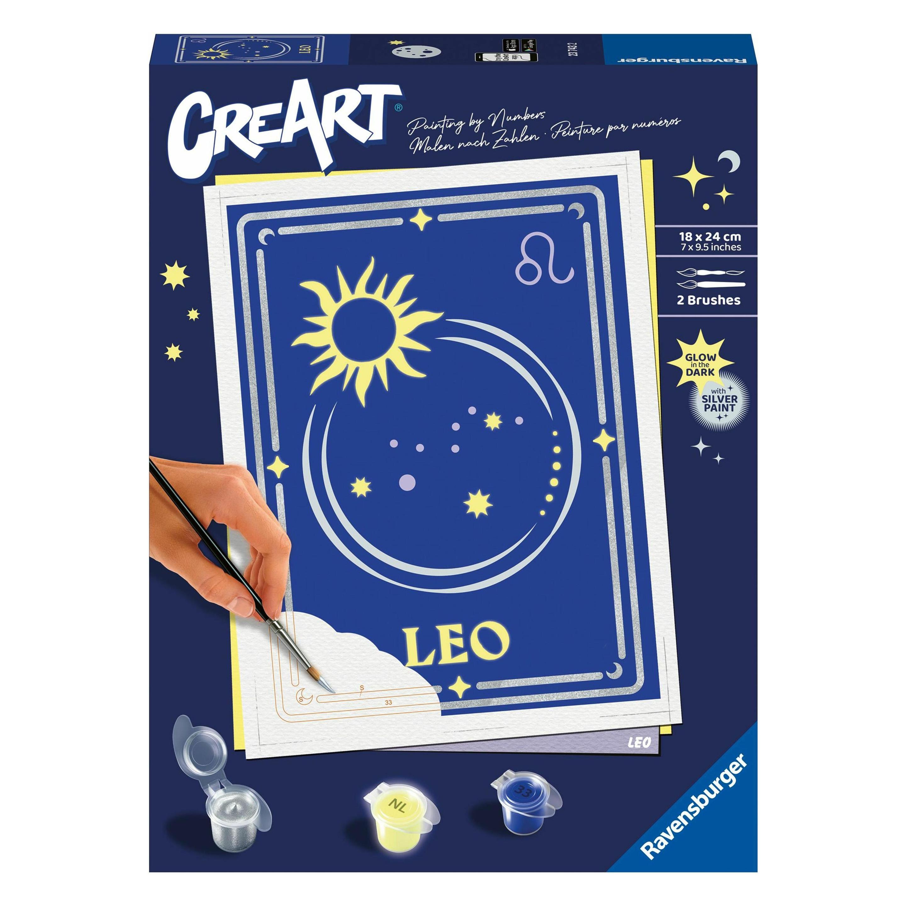 Ravensburger CreArt - Malen nach Zahlen 23743 - Zodiac Sign: Leo, Sternzeichen Löwe - ab 14 J (23743)
