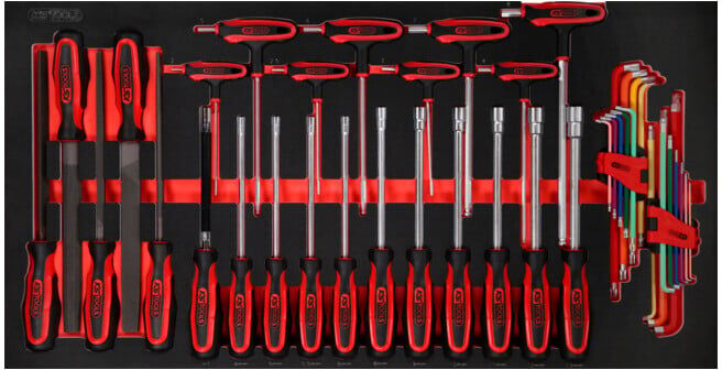 Jeu de clés mâles coudées et de limes SCS, 42 pcs, module 1.1/3 KS Tools (813.0042)