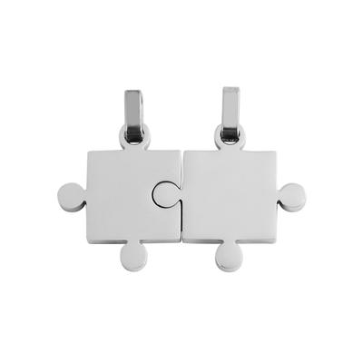 Puzzleanhänger AKZENT "Pino, langlebig", silber (silberfarbig), Schmuckanhänger, Damen, Edelstahl