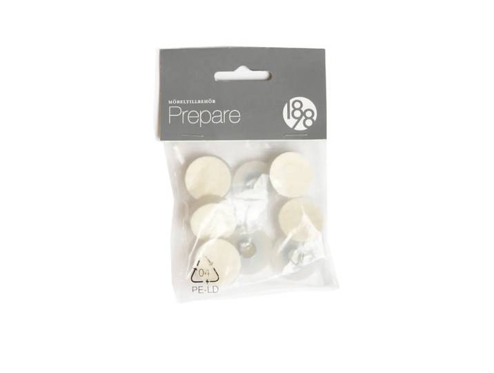 1898 Patin pour meuble Prepare blanc, patins de protection plastique feutre 26 mm, 8 pcs