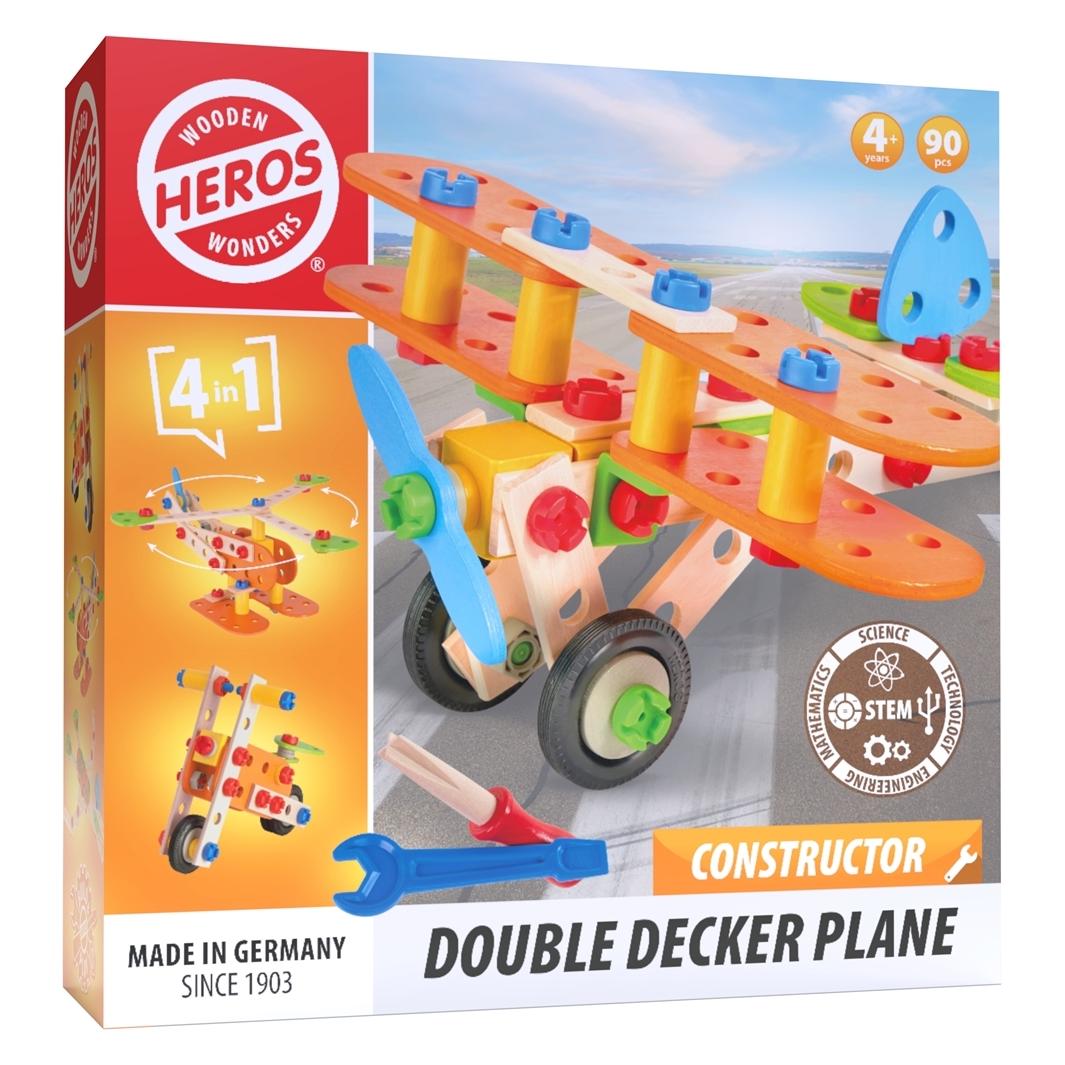 Tactic Flugzeugbausteine aus Holz, 4-teilig, 90 Stück (HE0008)