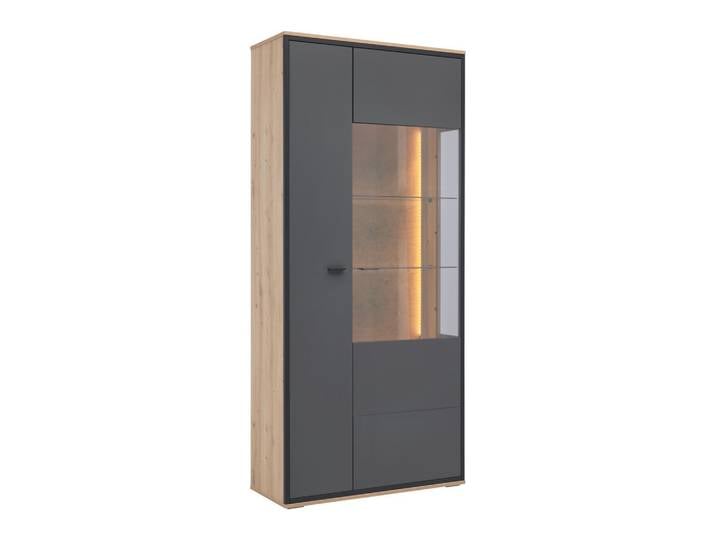 Vitrine Florenz Grau/Eiche Artisan