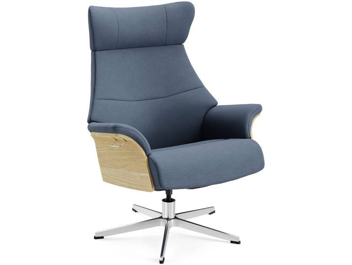 Conform Komfortabler Sessel Airness Stoff, Eiche, Aluminium 4 blueberry B 81 cm T 163 cm H 101 cm - Farbe: 40 blueberry - Möbel Konfigurator: