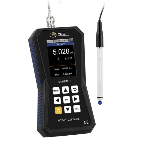 PCE Instruments Hochpräzises pH-Messgerät PCE-PH 228HTE bis 20 pH| Genauigkeit ±0,002 pH + 2 Digit |GLP Datenverwaltung