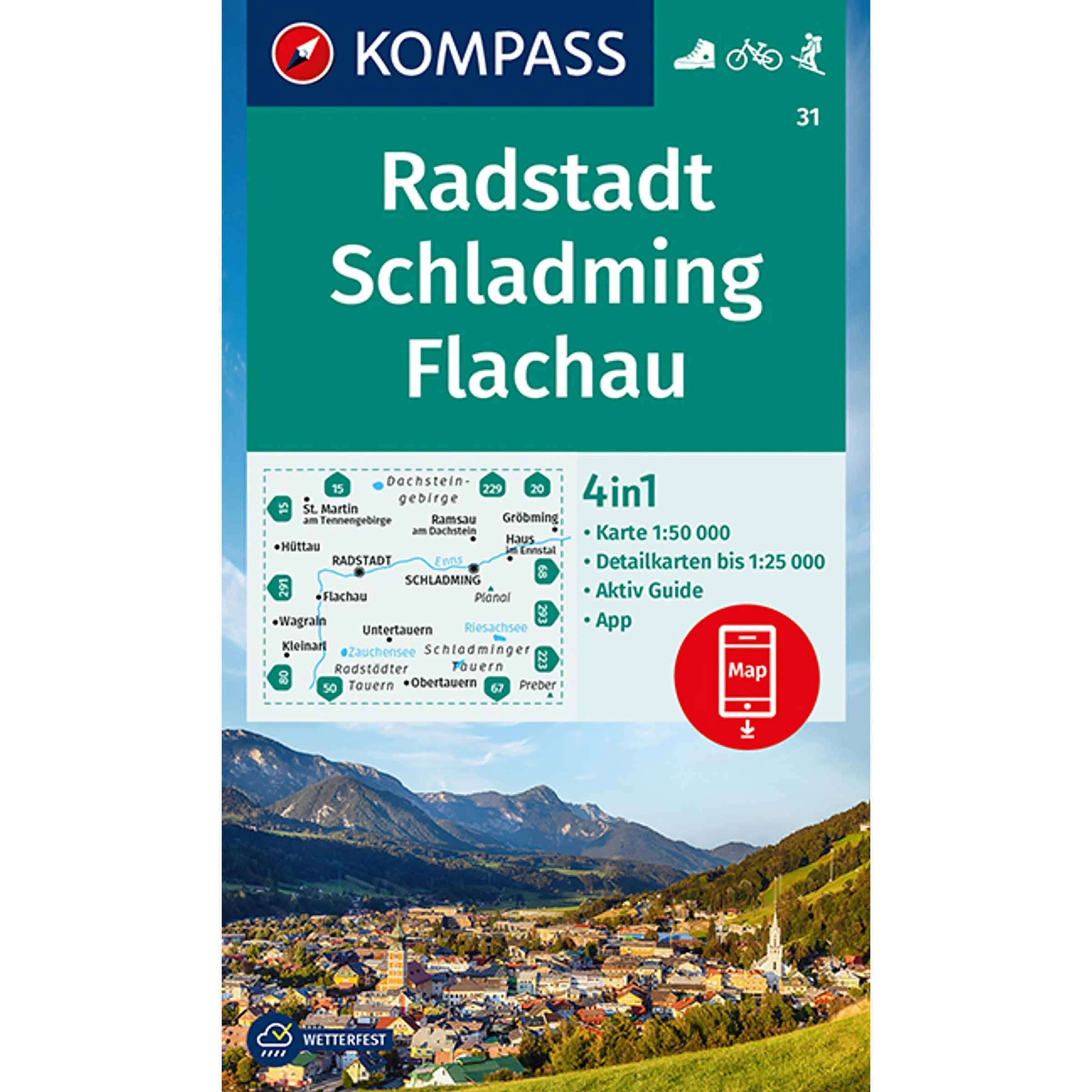 Kompass Verlag WK 31 Radstadt - Schladming - Flachau Topografische Karten 2. Aufl. 2025
