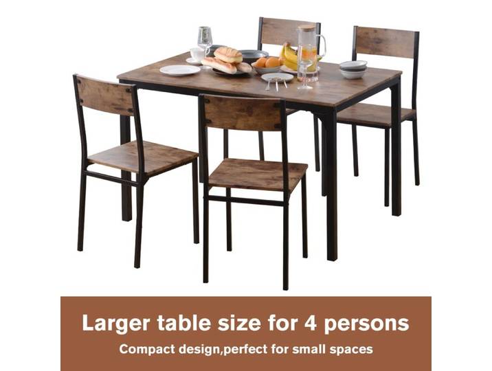 Feuille épaissie Nouveau épaississement design moderne meubles Kit table de salle à manger de groupe avec 4 cheveux pour balcon
