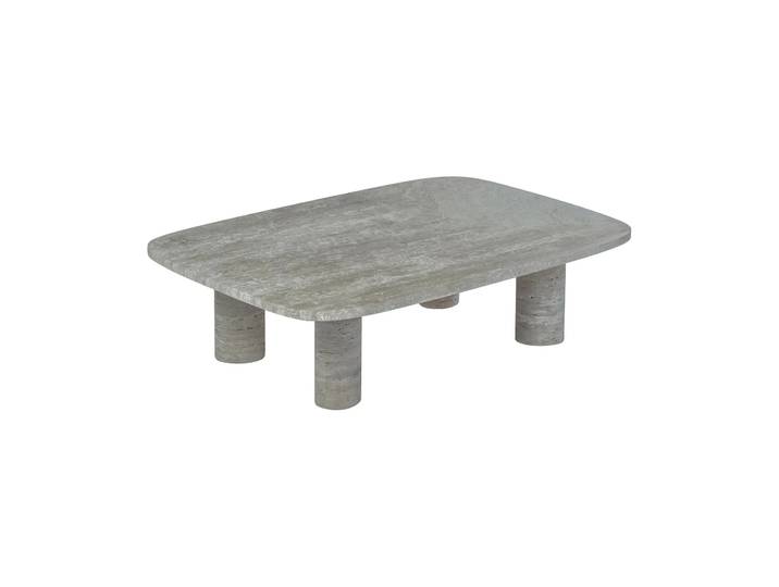 blomus Volos Couchtisch L 100x70 cm Silver Travertine