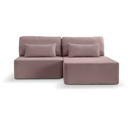 Ecksofa Amsterix Altrosa Schlaffunktion