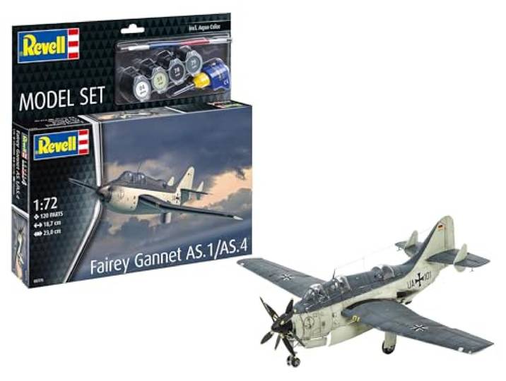 Revell 63775 Model Set Fairey Gent AS.1/AS.4 1:72 Schaal Ongebouwd/Ongeschilderd Plastic Model Kit met Accessoires