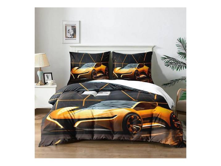 LuxusKollektion Jugendbettwäsche Rennwagen Bettwäsche Set 220x240cm Mikrofaser