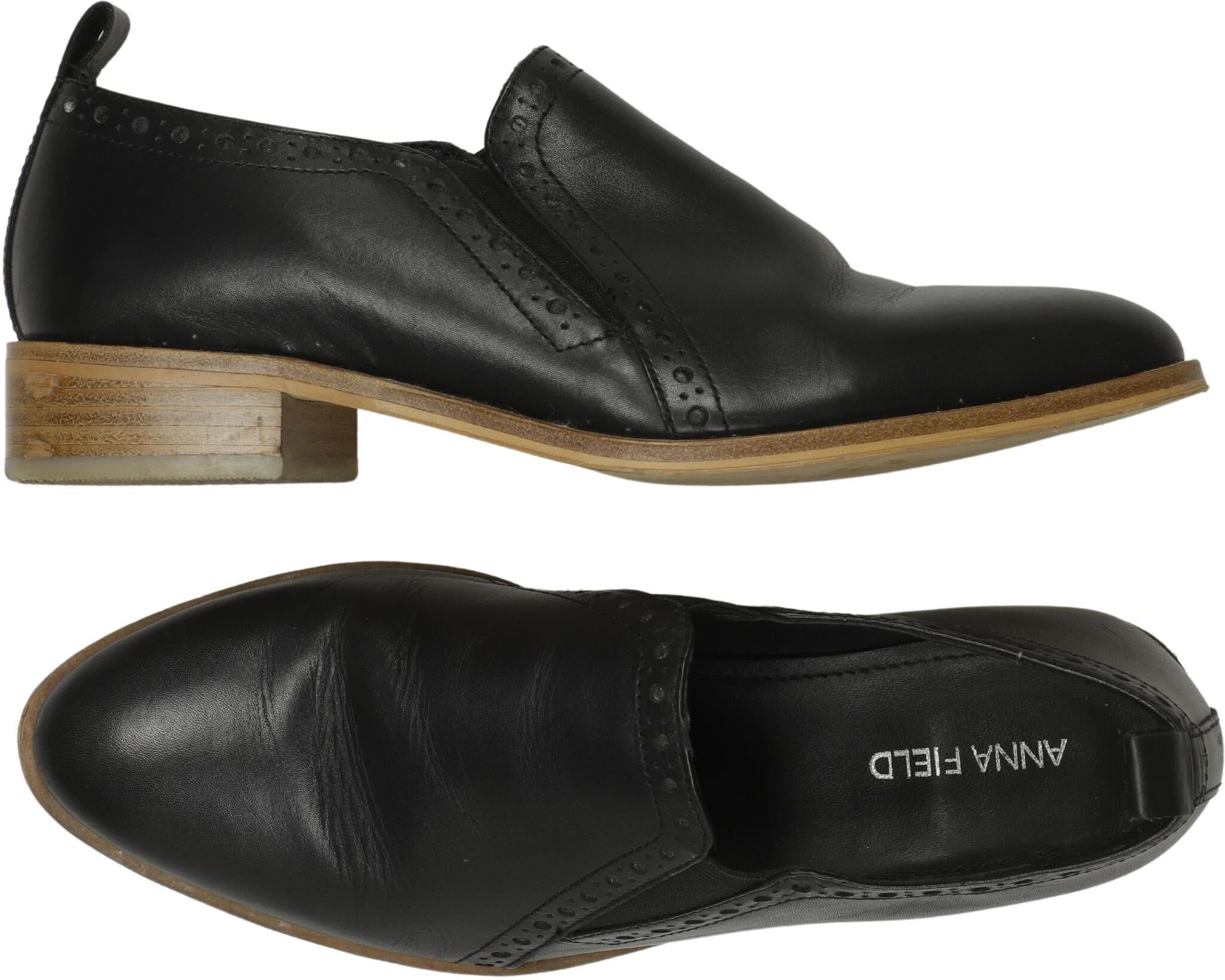 Anna Field Damen Halbschuh, Schwarz, Gr. EU 38, Leder - Second Hand