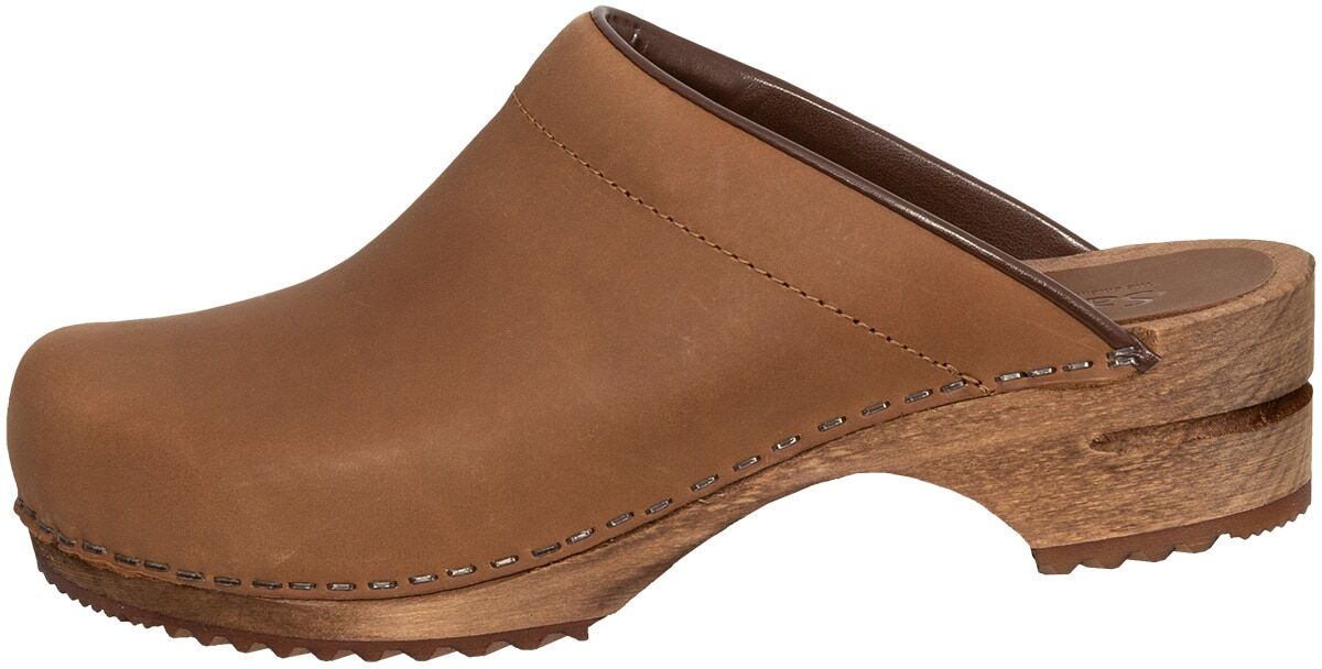 Clog SANITA "Clog offen", Damen, Gr. 36, braun (cognac), Obermaterial: 100% Lammleder LEL., Schuhe Clog