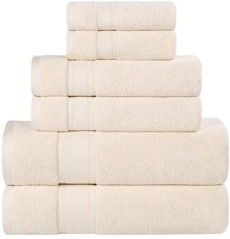 Blue Nile Mills Spa-Style Luxury Zero Twist Cotton 6-Piece Towel Set, Hypoallergenic Soft Bathroom Towels