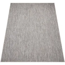 KADIMA DESIGN Outdoor Teppich Natur Balkon, Terrasse schmutzabweisend Blau Läufer 80x150 | 100% Polypropylen, Rücken aus Polypropylen | pflegeleicht