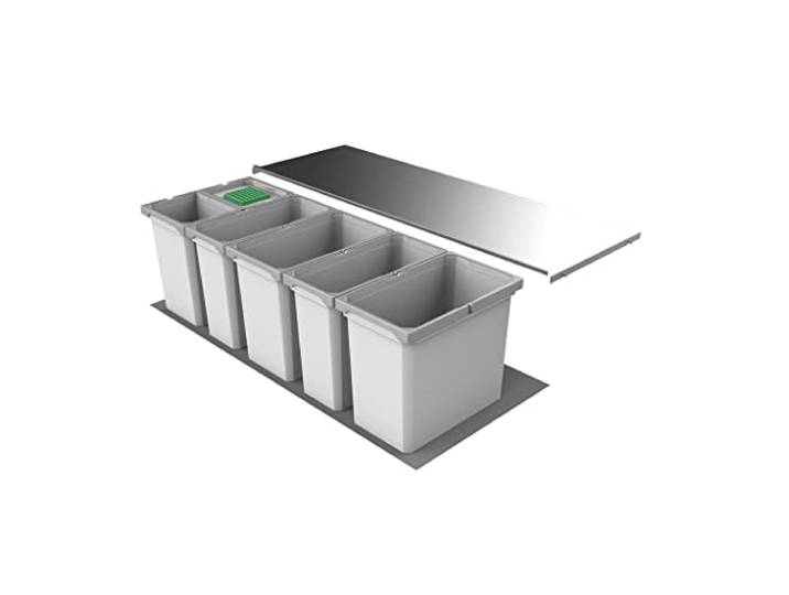 Naber Cox® Box 2T 1200-6. Abfallsammler, mit Biodeckel, hellgrau.
