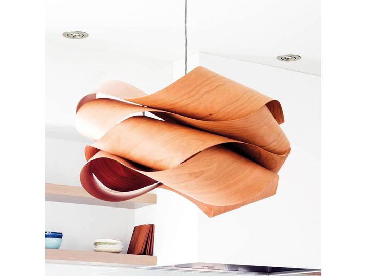 LZF LAMPS Designer Hängelampe Link, dimmbar, Holz dunkel, für Wohn- / Esszimmer, Holz, Design, Pendelleuchte