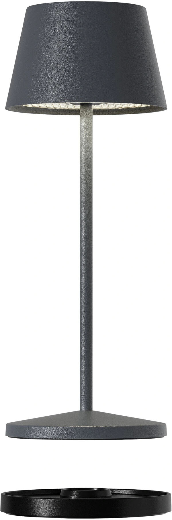 Villeroy & Boch Lampada da Tavolo Ricaricabile LED, Antracite Seoul Micro RC