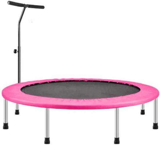 Famanu Fitness Trampolin Mini Rebounder - Verstellbare Leine, 101 cm Durchmesser, Rosa