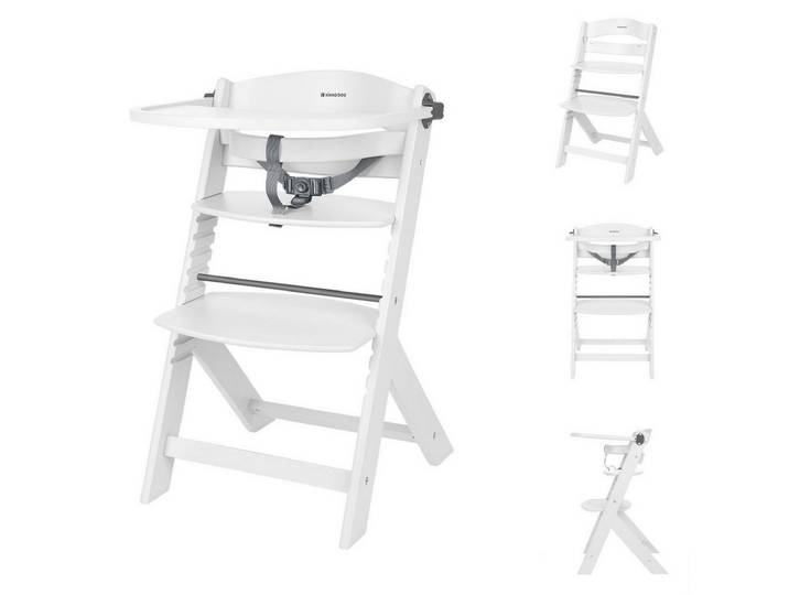 Kikkaboo Kombihochstuhl Nordy, Holz, verstellbarer Sitz, Sicherheitsgurt, skandinavisches Design